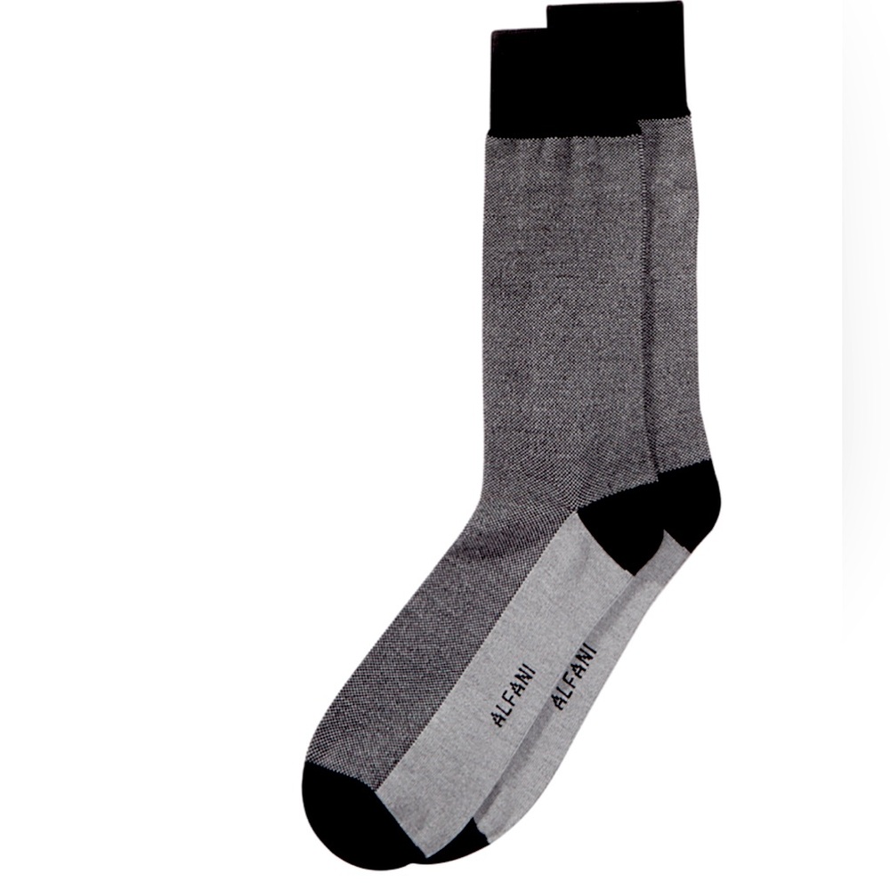 Alfani Pique’ Solid Dress Socks- New